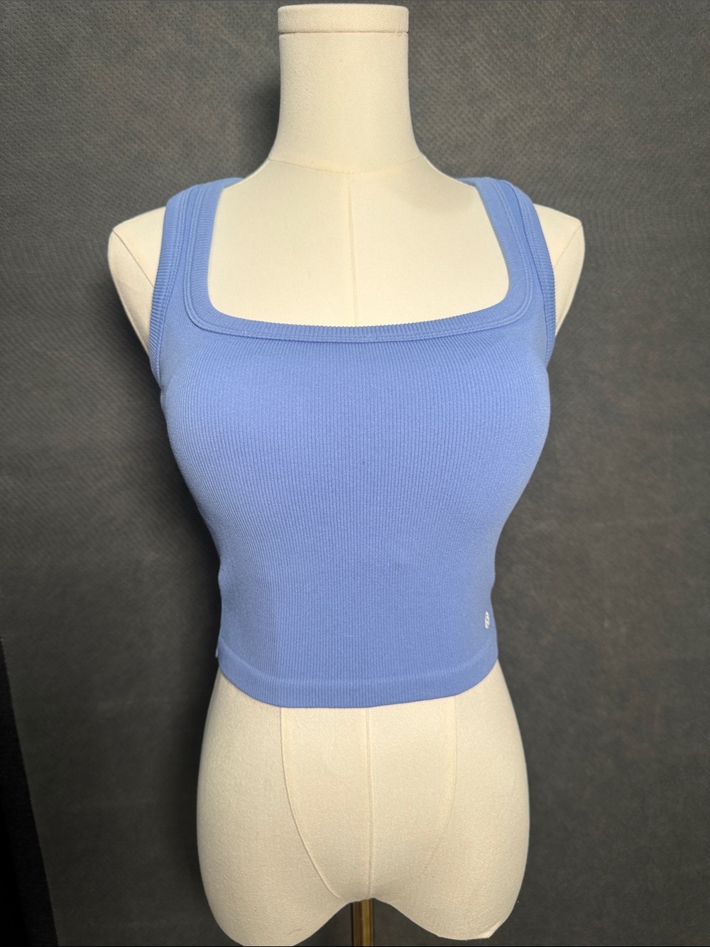 Altar'd State Ribbed Square-Neck Crop Tank - Periwinkle Blue